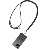 Cordon Tour de cou - Universel - Réglable - Noir - Lanière transparente