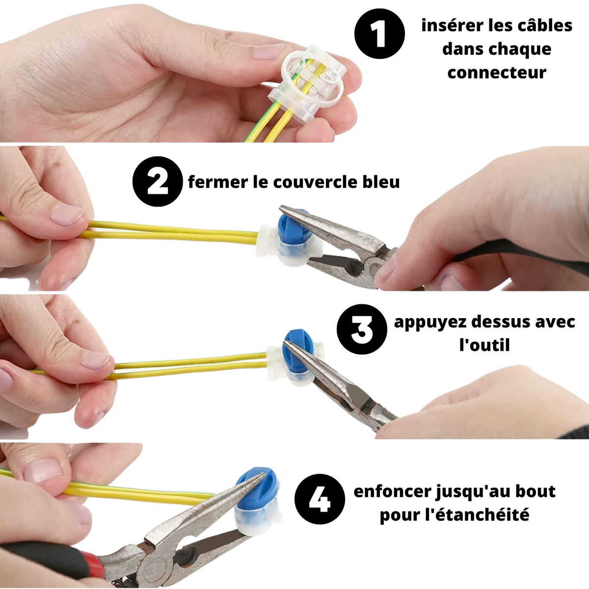 Connecteurs Câble Tondeuse Robot - 20 Pièces Étanches + 10 Bornes - Raccordement Ligne Délimitation