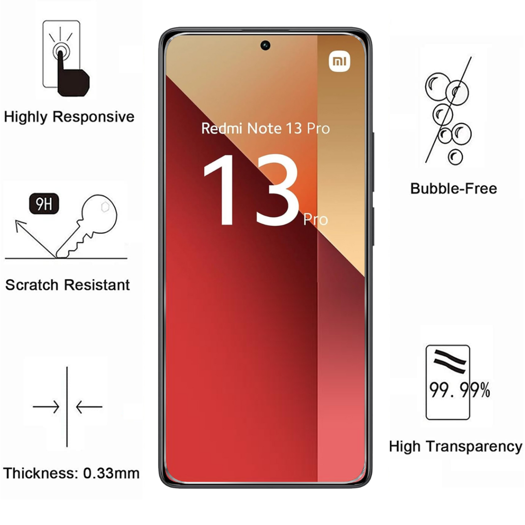 Coque Arrière + 2 Verres Trempés Incurvés Pour Xiaomi Redmi Note 13 Pro Plus