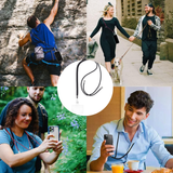 Cordon Tour de cou - Universel - Réglable - Noir - Lanière transparente