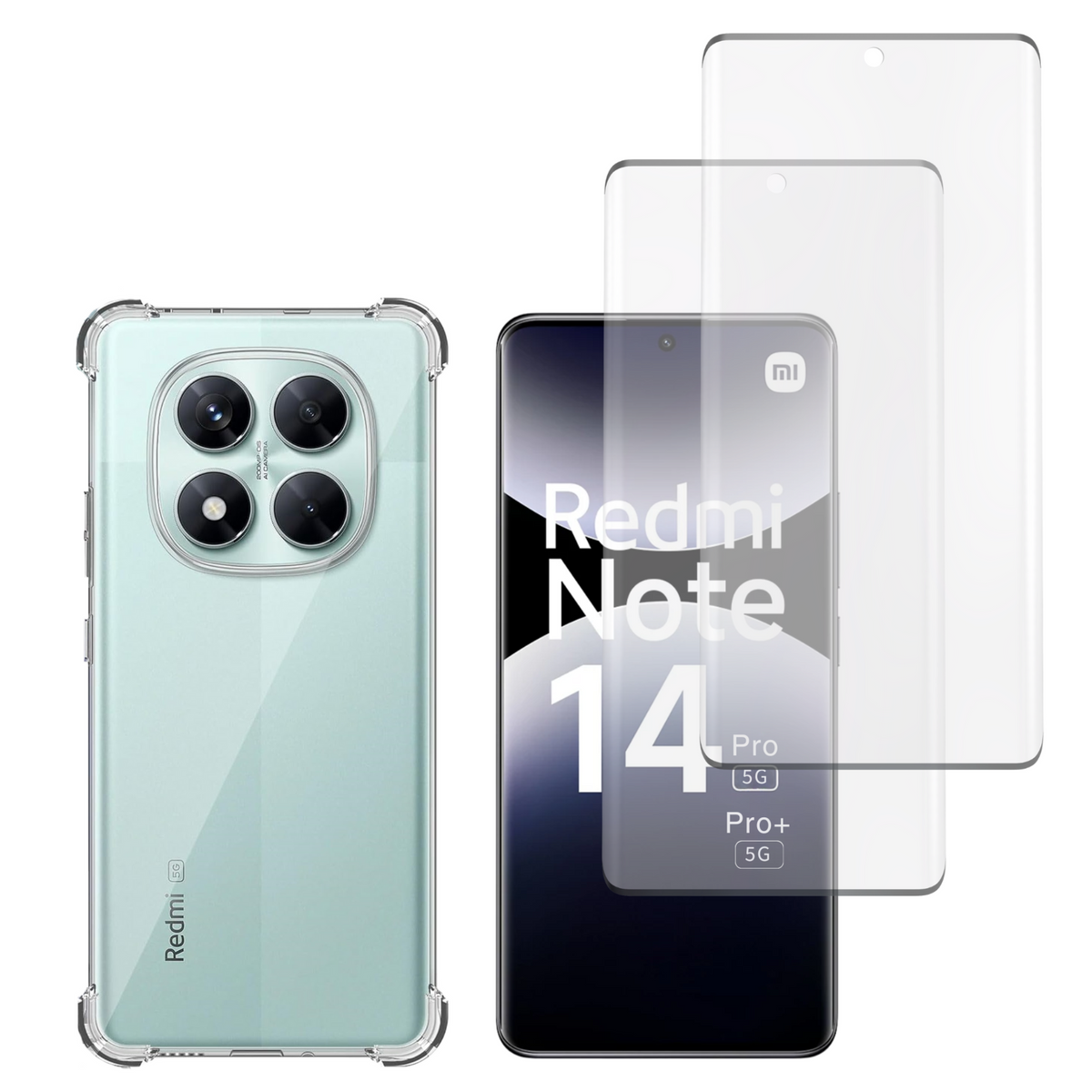 Coque Etui + Verre Trempé Anti Espion pour Xiaomi Redmi Note 14