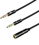 Cable Double Jack Mâle Adaptateur Audio et Micro