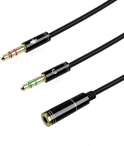 Cable Double Jack Mâle Adaptateur Audio et Micro