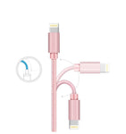 Cable nylon rose iPhone (1 mètre)