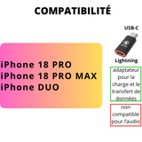 Lot 2 Adaptateurs USB-C vers Lightning