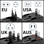 Adaptateur de voyage universel prise Anglaise UK Europe USA Austalie Japon - 2 Ports USB pour chargement