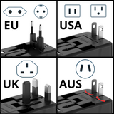 Adaptateur de voyage universel prise Anglaise UK Europe USA Austalie Japon - 2 Ports USB pour chargement