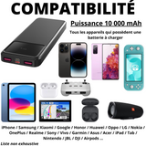Batterie externe 10000mAh USB / USB-C / micro-USB Charge Rapide écran LED