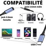 Adaptateur USB-C Jack Femelle Audio Voiture Ecouteur