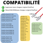 Cable Type USB-C to USB-C OnePlus Rapide | Phonillico