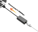 Adaptateur USB 3.0 vers Ethernet Rj45 Gigabit à 1000 Mbps