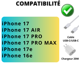 Cable Nylon Tressé USB-C / USB-C iPhone série 17 (2 mètres) - Phonillico