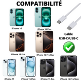 Cable Nylon Tressé USB-C / USB-C iPhone série 15 / série 16 (1 mètre)
