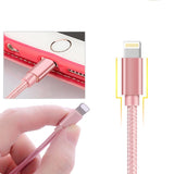 Cable nylon rose iPhone (1 mètre)