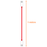 Cable charge rapide usb-c to usb-c rouge OnePlus (1 mètre)