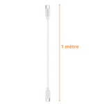 Cable USB-C / USB-C blanc pour DJI (1 mètre)