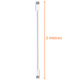 Cable Nylon Tressé USB-C / USB-C iPhone série 15 / série 16 (2 mètres)