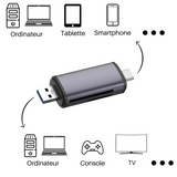 Adaptateur Lecteur de carte SD / Micro SD avec  USB-C / USB OTG