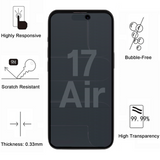 Lot 2 Verres Trempé Anti Espion iPhone 17 Air