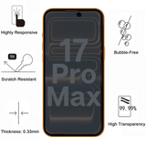 Lot 2 Verres Trempé Anti Espion iPhone 17 Pro Max
