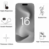 Lot 2 Verres Trempé iPhone 16