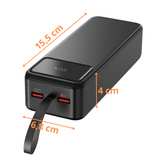 Batterie externe 30000mAh USB / USB-C / micro-USB Charge Rapide écran LED