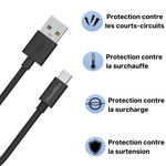 Cable usb-c Noir Huawei (20cm)