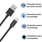 Cable Usb-c Noir Cosscall (20cm)