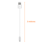 Cable usb 2.0 blanc Nokia (3 mètres)