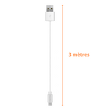 Cable usb 2.0 blanc Nokia (3 mètres)