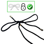 Lot de 2 Cordons Tour de cou - Universel - Réglable - Noir - Lanière transparente