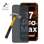 Lot 2 Verres Trempé Anti Espion iPhone 17 Pro Max