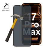 Lot 2 Verres Trempé Anti Espion iPhone 17 Pro Max
