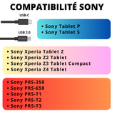 Cable usb 2.0 vers usb-c Noir Sony Tablette (20cm)