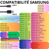 Cable usb-c noir Samsung (1 mètre)