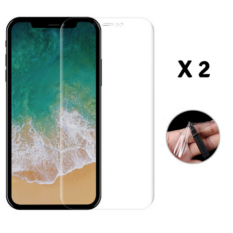 Lot 2 Films Plastique Incurve iPhone X | Phonillico