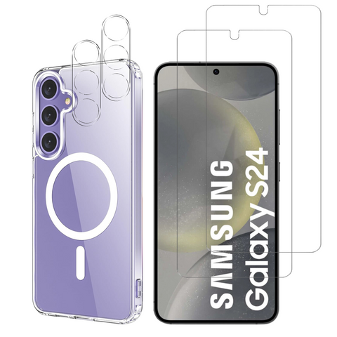 pack-samsung-galaxy-s24-coque-magnetique-verre-trempe-protection-camera | Phonillico
