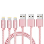 Cable nylon rose iPhone (1 mètre)
