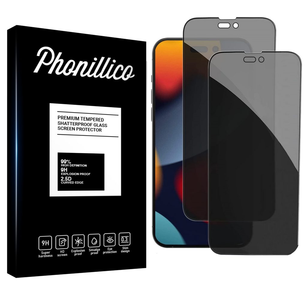 Coque Portefeuille + Verre Trempé Anti-espion Pour IPhone 16e, 15 Pro Max, 14 Plus - Noir, Rouge, Bleu