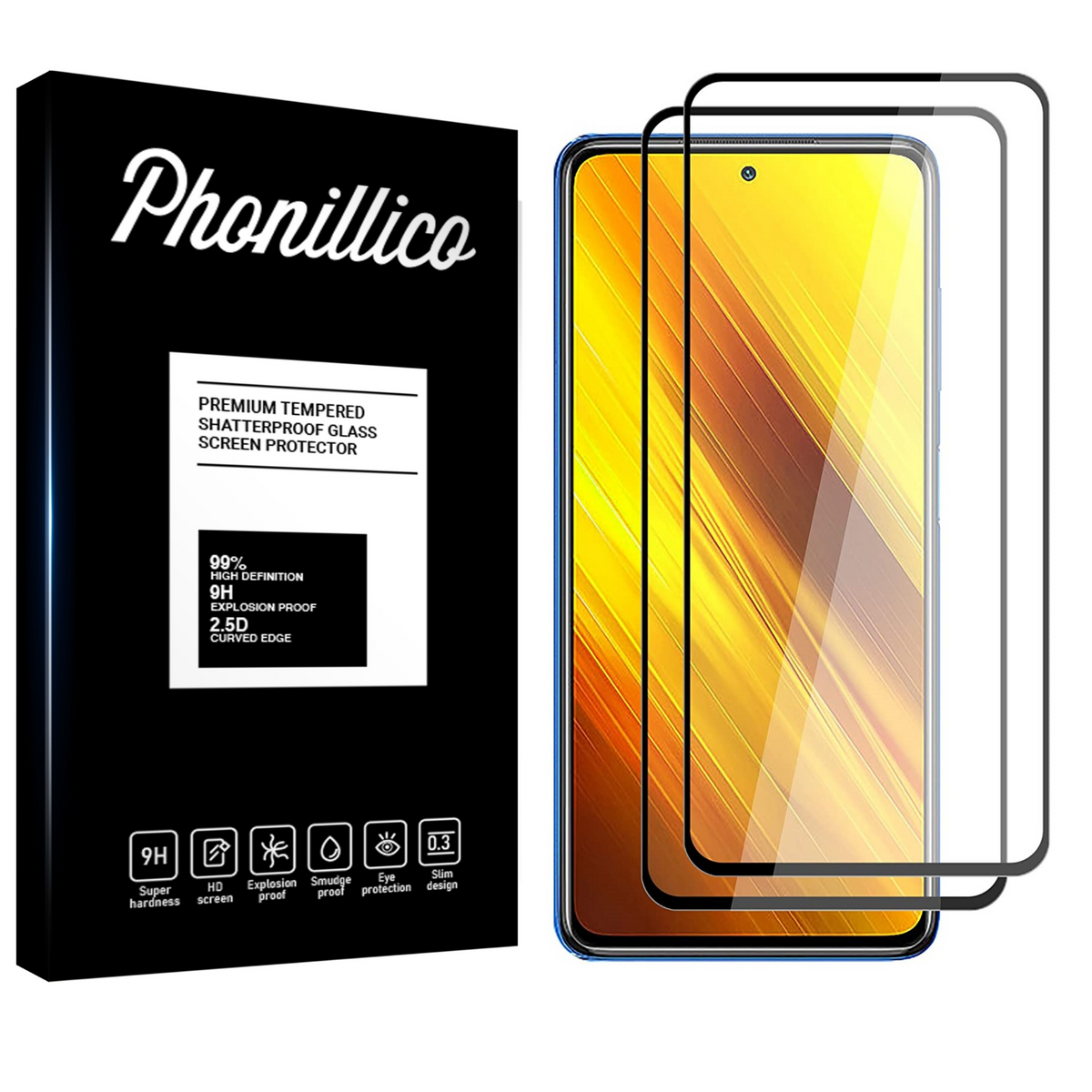 Plein écran Verre trempé pour Xiaomi POCO X3 NFC Film Protection Tempered